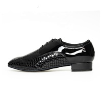 Chaussures de danse latine salsa confortables en cuir verni noir pour hommes Zapatos De Baile Taille US 4.5-13.5 Chaussures de danse à talon