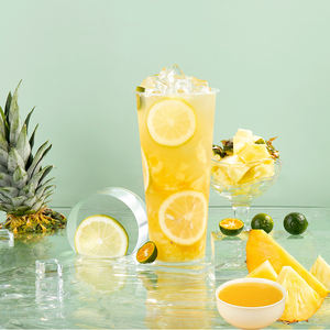 น้ำเชื่อมเข้มข้นรสสับปะรด ได้รับการรับรองฮาลาล ขายส่ง น้ำผลไม้เข้มข้นในขวด สำหรับชานมไข่มุก - Product Image 2