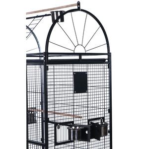 Papağan desen ile lüks büyük Metal kuş kafesi tavşanlar canlı kullanım için üretici çelik malzeme tarafından toptan evcil hayvan kafesi - Product Image 4