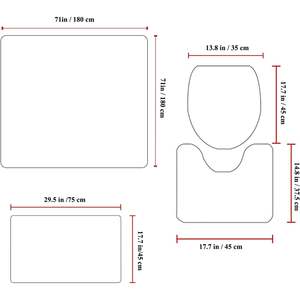 Ensemble de salle de bain 4 pièces New York Baseball, rideau de douche durable et imperméable, couvercle de siège de toilette, tapis de bain antidérapant, tapis de salle de bain - Product Image 2