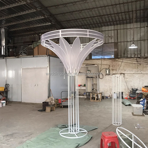 خلفية زفاف ذهبية بتصميم عصري، خلفية مسرح كبيرة وأعمدة مدخل لتزيين الفعاليات - Product Image 5