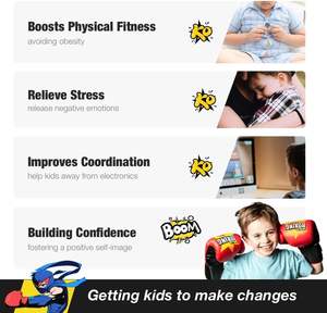 Sac de frappe gonflable pour enfants, ensemble de boxe, taille personnalisée, cadeaux pour garçons et filles de 5 à 12 ans, pratique du karaté, du taekwondo, équipement de boxe - Product Image 3