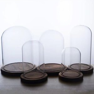 <strong>Glass</strong> <strong>Dome</strong> With Wooden Base <strong>Glass</strong> for Candle Mini <strong>Cake</strong> Stand <strong>Glass</strong> Display <strong>Dome</strong> - Product Image 1