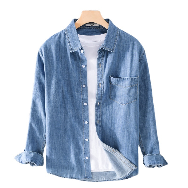 Custom Men Casual Denim Shirt Comfortable
