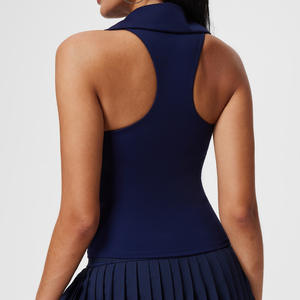 Sport Active Running V Neck Tank <strong>Tops</strong> <strong>Ladies</strong> Summer Built-in Bra Shockproof Racerback Yoga Gym Golf Workout Tennis Wear Outfits - Product Image 4