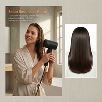 Sèche-cheveux ionique 1600 W à moteur BLDC haute vitesse avec concentrateur, diffuseur et double buse pour séchage rapide en salon, en voyage et à domicile