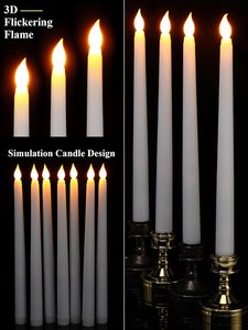 Bougies coniques sans flamme à piles, lumières LED artificielles vacillantes pour Noël, Halloween, anniversaire, mariage, fête, Diwali - Product Image 2