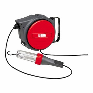 Enrouleur de câble Usag avec lumière, cordon d'alimentation rétractable de 10 m pour usage en atelier - Product Image 1