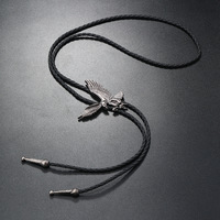 Kalung Dasi Bolo Retro Baru Gaya Koboi Barat Amerika Tali Kulit Aksesoris Paduan Logam Hadiah