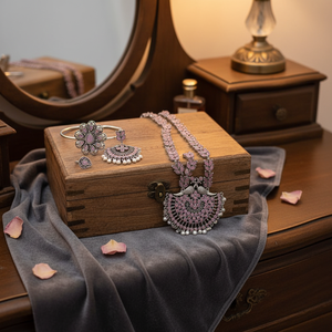 Juego de Joyería de Moda en Color Rosa Claro Oxidado y Plateado Jewelemarket 11714348LPI - Product Image 3