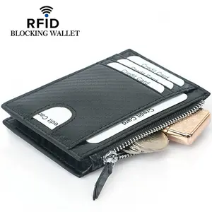 Mens Wallet Slim Minimalist Leather Card Holder Wallets RFID Blocking Bifold Front Pocket for Men