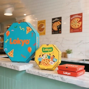 Scatole per Pizza con Manico, Laminazione Opaca e Rivestimento UV, Riciclabili e Personalizzabili per Facile Asporto e Comodità del Cliente - Product Image 2