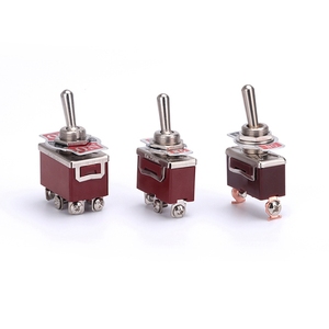 ABILKEENVBrown Self-reset 3 Way ON-OFF-ON Momentary Switch <strong>Toggles</strong> 10A 220VAC with Quick Plug Terminal 2Pins for Airplane - Product Image 1