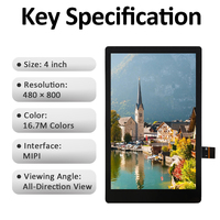 Industrielles 4,0-Zoll-TFT-LCD mit kapazitivem Touchscreen, 480*800 MIPI, ST7701S-Treiber-IC, LED-Hintergrundbeleuchtung, Hersteller von Fahrzeugsteuerungsgeräten