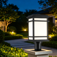 Iluminación LED Exterior Moderna, Funcional, Resistente a la Intemperie IP44, 50000 Horas de Duración, Lámpara de Pilar Cuadrada de Aluminio Negro para Puerta Exterior