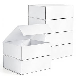 Caja de Cartón Corrugado Plegable Blanca con Logotipo Personalizado, Cajas de Embalaje Magnéticas para Regalos de Perfumes y Cosméticos - Product Image 1