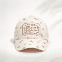 Casquette de baseball personnalisée avec broderie florale, motif floral vintage, visière incurvée, en coton, style Dad Hat, chapeaux ajustables imprimés sur mesure