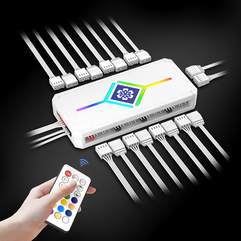 H9S 9-Ports ARGB Controller White
