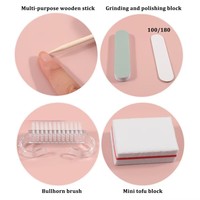 Nouveau kit de soin des ongles portable 5 pièces, pousse-cuticules et lime à ongles, outils de manucure, outil d'art des ongles, accessoires de lime portable, manucure