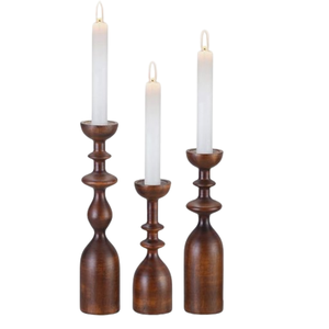 Éclairage Intérieur Nouvel Arrivage Look Ensemble de Deux Bougeoirs en Bois Maison Villa Maison et Salon - Product Image 4