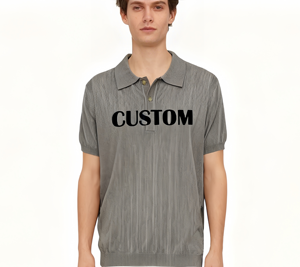 Premium Knit for <b>Shirt</b> <b>Men's</b> Business Casual Wear Short Sleeve Button <b>Slim</b> <b>Fit</b> Lightweight Breathable 100% Cotton Custom - Product Image 1