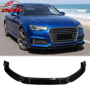 Convient pour Audi S4 A4 Quattro B9 2017-2018, lèvre de pare-chocs avant style IKON, noir brillant - Product Image 1