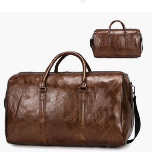 Bolsa de Viaje de Alta Calidad, Estilo Duffel, en Cuero PU Impermeable, para Hombres de Negocios, Gran Capacidad, Bolsa de Fin de Semana - Product Image 1
