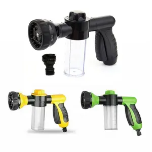Water hose nozzle sprayer - Garden Hose nozzle, hose nozzle 8 spray modes Soap dispenser bottle Snow foam gun suitable for water