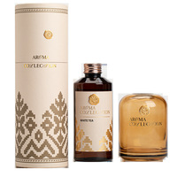 Coffrets de parfums d'ambiance de luxe avec bouteilles en verre de 200 ml, 400 ml, 500 ml, diffuseurs à bâtonnets en fibre et à roseaux, parfums personnalisables en marque privée