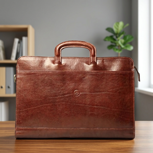 Maletín para Portátil de Cuero Genuino Ecológico BS INTERNATIONAL, Duradero, Ligero, Gran Capacidad, Resistente a Impactos y al Agua, para Viajes - Product Image 1