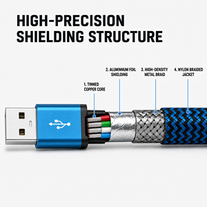 Câble USB 2.0 A vers Type C de qualité industrielle, charge rapide 3A, blindé, tressé en nylon, pour scanner d'imagerie médicale CNC - Product Image 2