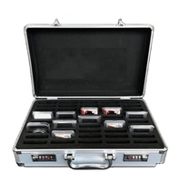 Boîte de rangement en aluminium avec serrure pour 50 supports de pièces de monnaie PCGS NGC