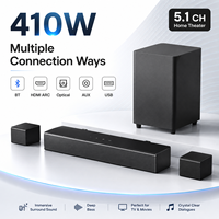 Sistem Speaker Home Theater 5.1CH 410W Soundbar dengan Subwoofer Nirkabel 6.5 Inch, Speaker Surround Belakang, dan Audio DSP