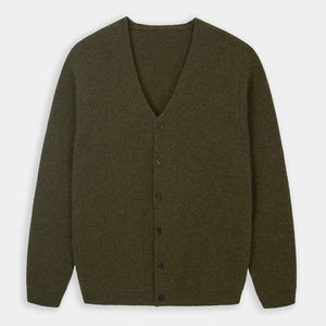 <span class=keywords><strong>Cardigan</strong></span> Lavorato a Maglia per <span class=keywords><strong>Uomo</strong></span>, <span class=keywords><strong>Blu</strong></span> Navy di Lusso, 7 Gauge, Spazzolato, Extra Fine, Motivo Tinta Unita, Prodotto in Guangdong - Product Image 2