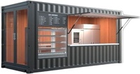 Restaurant modulaire en conteneur maritime, bar de rue portable, café, maison préfabriquée en acier pour l'extérieur