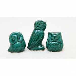 Esculturas intrincadas de búhos de cerámica para decoración del hogar - Product Image 2