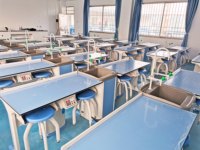Pharmacie scolaire cadre en acier armoire en bois Table de laboratoire mobilier de laboratoire mobile banc mural