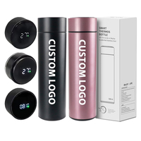 Termos Air Panas 500Ml Natal 2026, Botol Minum Olahraga Stainless Steel, Termos Digital Pintar