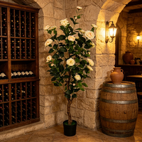 Nouvelle Décoration de Style pour Événements de Mariage : Arbre Artificiel en Pot de Camélia Fleurie, Décorations de Noël et de Fêtes pour l'Extérieur