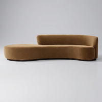 Canapé modulaire incurvé, série personnalisée, couleur caramel moderne, sans accoudoirs, ensemble de canapés asymétriques pour la maison, le bureau, le salon, l'école