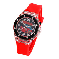 Jam Tangan Kuarsa Pelajar Kartun, Jam Tangan Silikon Anak Perempuan Imut dengan Lampu Kilat