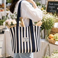 Sac fourre-tout en toile personnalisable élégant, en mélange de coton épais, motif lettres, durable, réutilisable, avec bandoulière en ruban, pour le quotidien, les voyages, ou comme cadeau
