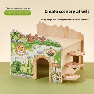Série <span class=keywords><strong>Hamster</strong></span> Peeping : Niche en plastique de dessin animé, jouet décoratif mignon pour hamsters et hamsters nains, idéal pour se cacher - Product Image 1