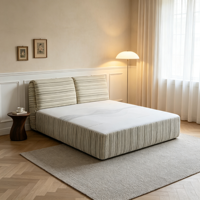 Cadre de lit avec matelas Queen/King Size, rembourré, compressé et roulé, en mousse haute densité, gain de place pour chambre à coucher