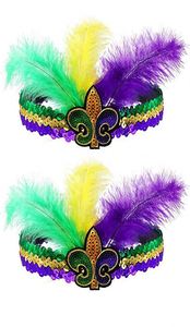 Women Favors Carnival <b>Sequins</b> Glitter Hair Band for Adult Mardi Gras Feather <b>Headband</b> Decoration - Product Image 4