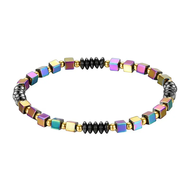 New Arrival New Fashion Wrap Bracelets Rainbow Color Magnetic Hematite Bead Bracelet
