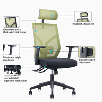 Chaise de bureau exécutive ergonomique pivotante et réglable en tissu à dossier en maille, robuste et moderne, pour la maison et le bureau, garantie 2 ans