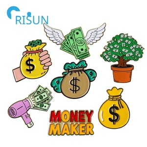 Fabricación personalizada divertido dólar billete esmalte Pin dinero en forma <span class=keywords><strong>de</strong></span> broche bolsa <span class=keywords><strong>de</strong></span> dinero solapa pines insignia - Product Image 1
