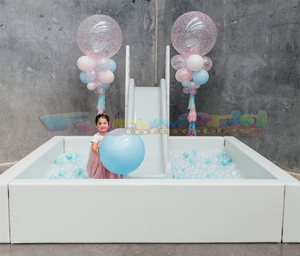 White color kids birthday party soft play equipment indoor playground plastic ball pit pools