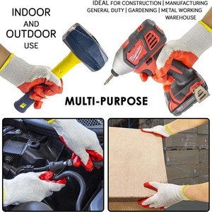 Breathable Digging Planting Yard Work Fishing Home Improvement Gardening <strong>Latex</strong> Textured Coated Working <strong>Gloves</strong> - Product Image 6